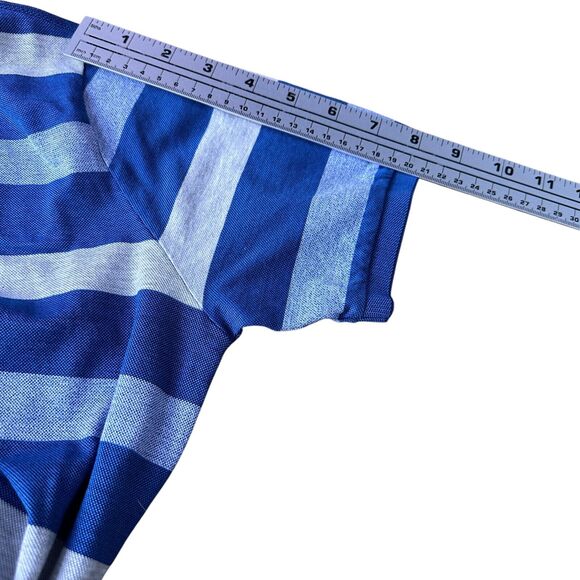 Paul & Shark Yachting Polo Shirt Men’s Medium Blue Gray Striped Italy Cotton - Picture 11 of 12